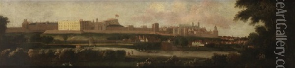 A View Of Windsor Castle Seen From The North Oil Painting - Johannes Vorsterman
