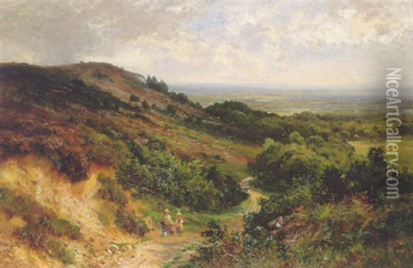 A View On The North Downs Oil Painting - Walter Wallor Caffyn