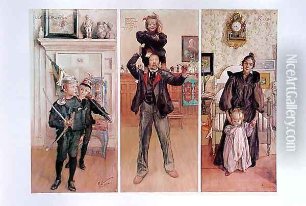 Family Oil Painting - Carl Larsson