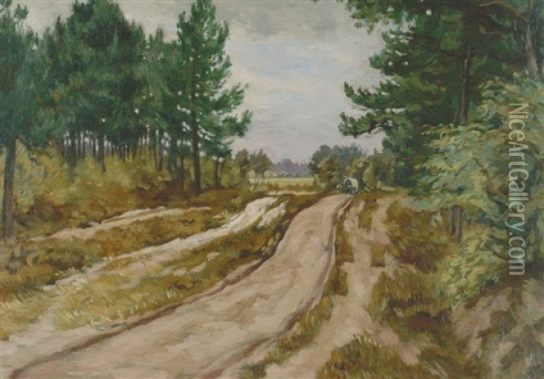 Hohlweg Im Wald Oil Painting - Edmund Massau
