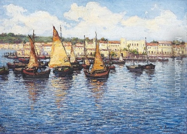 Old Harbour, Zanzibar Oil Painting - Pieter Hugo Naude