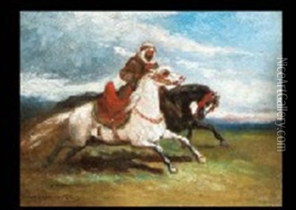 Cavalier Oil Painting - Eugene Fromentin