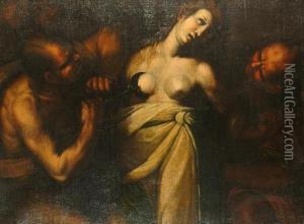 The Martyrdom Of Saint Agatha. Oil Painting - Giulio Cesare Procaccini