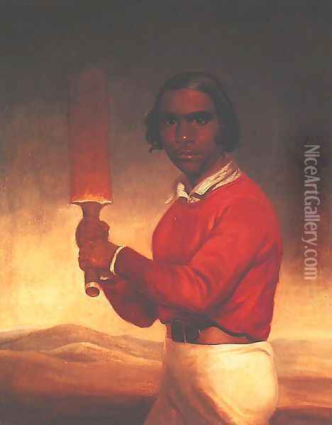 Portrait of Nannultera, a Young Poonindie Cricketer Oil Painting - John Michael Crossland