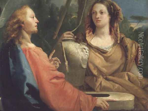 Christ and the Samaritan woman Oil Painting - Giovanni Domenico Tiepolo