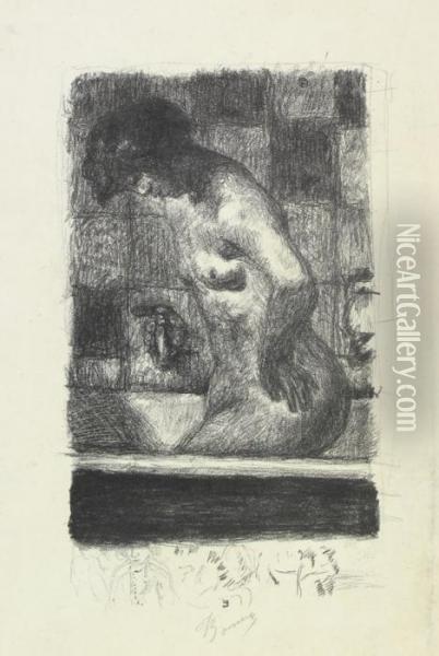 Femme Debout Dans Sa Baignoire Oil Painting - Pierre Bonnard