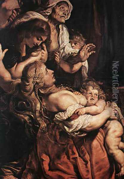 Raising of the Cross (detail-2) 1610 Oil Painting - Peter Paul Rubens