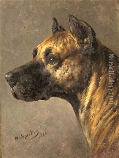Deutsche Dogge Oil Painting - Heinrich Sperling