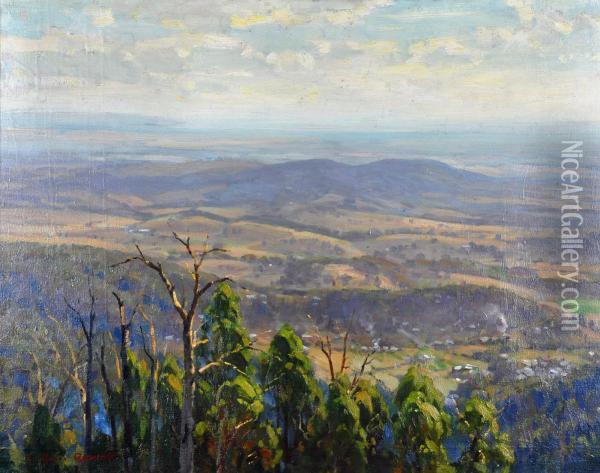  valley Vista, Victoria  Oil Painting - William Rowell