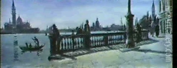 Promenade In Venedig Oil Painting - George Sherwood Hunter