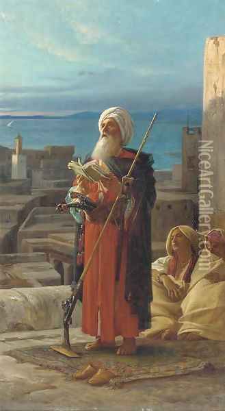 La priere du soir à Tanger Oil Painting - Jean Jules Antoine Lecomte du Nouy