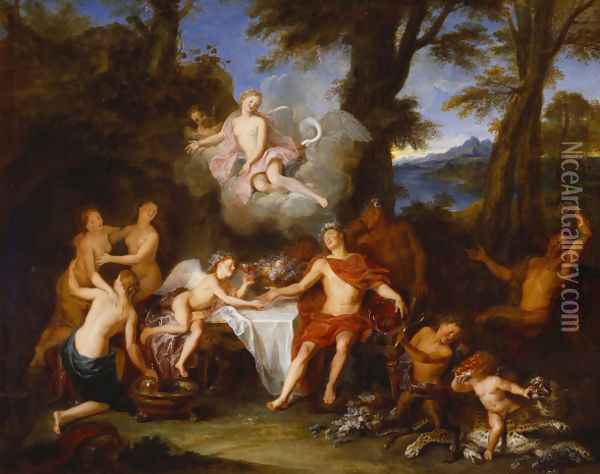 The Alliance of Bacchus and Cupid Oil Painting - Antoine Coypel