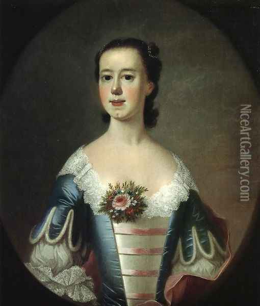 Mrs. Thomas Lynch (Elizabeh Allston Lynch) Oil Painting - Jeremiah Theus