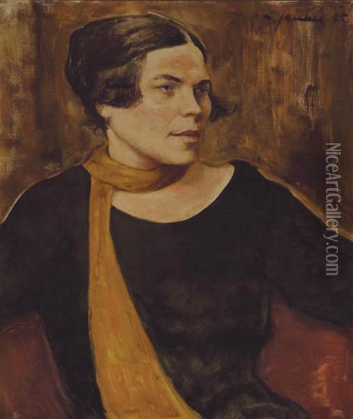 ''portrait Of A Polish Lady'' Oil Painting - Willy Jaeckel