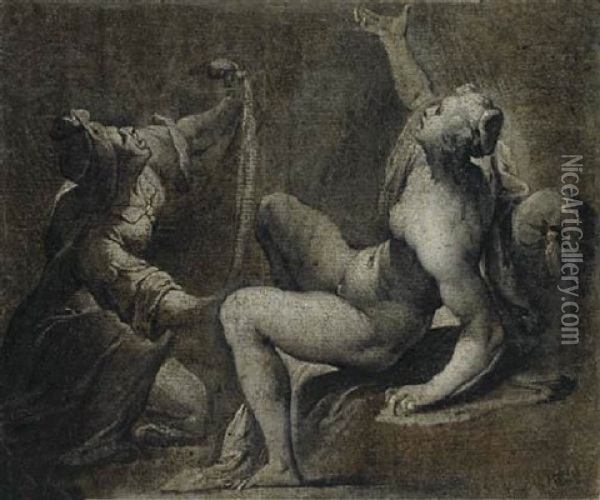 Danae Sous Une Pluie D'or Oil Painting - Dionysius Calvert