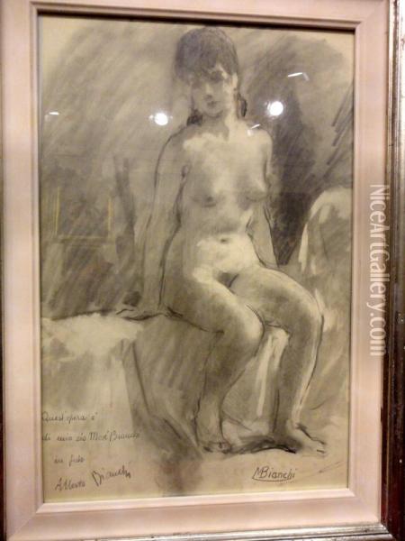 Nudo Femminile Oil Painting - Mose Bianchi