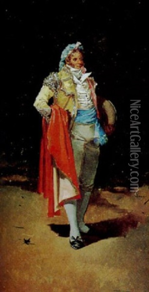 Personaje Goyesco Oil Painting - Eugenio Lucas Villamil