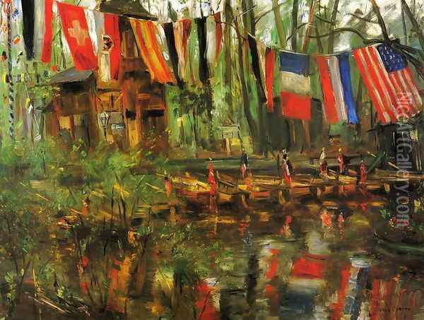 The New Pond in the Tiergarten, Berlin Oil Painting - Lovis (Franz Heinrich Louis) Corinth