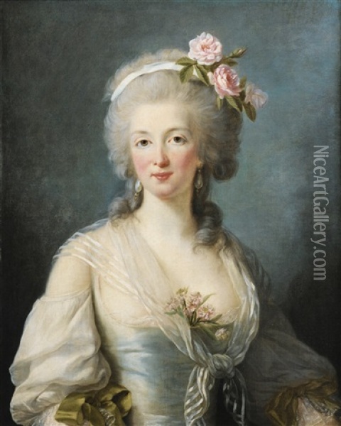 Portrait Of A Lady Said Portrait Of Jeanne De Valois, Comtesse De La Motte Oil Painting - Elisabeth Louise Vigee Le Brun