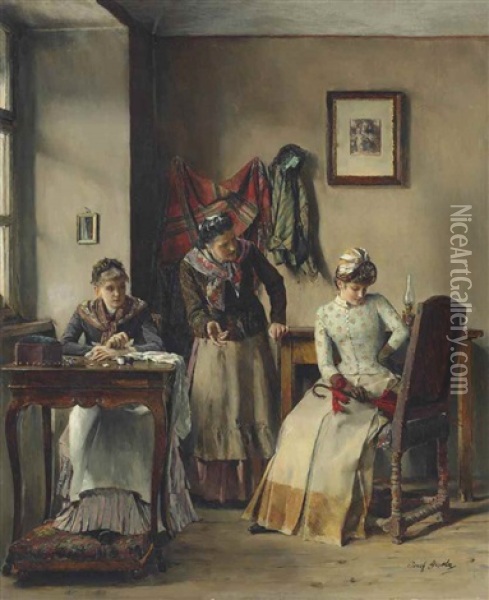 The Scolding Oil Painting - Josef Gisela