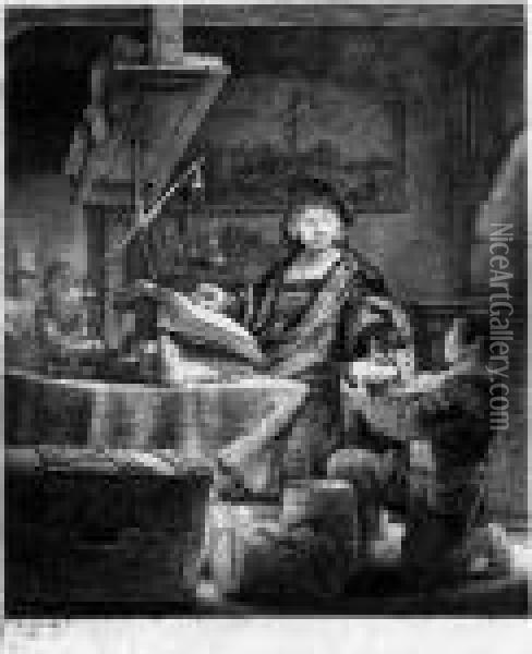 Jan Uytenbogaert, 'the Goldweigher' Oil Painting - Rembrandt Van Rijn