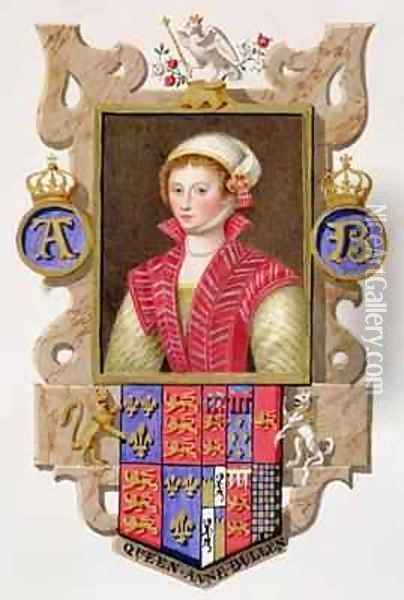 Portrait of Anne Boleyn 2nd Queen of Henry VIII from Memoirs of the Court of Queen Elizabeth Oil Painting - Sarah Countess of Essex