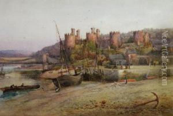 A View Of Conway Castle Oil Painting - John Cuthbert Salmon