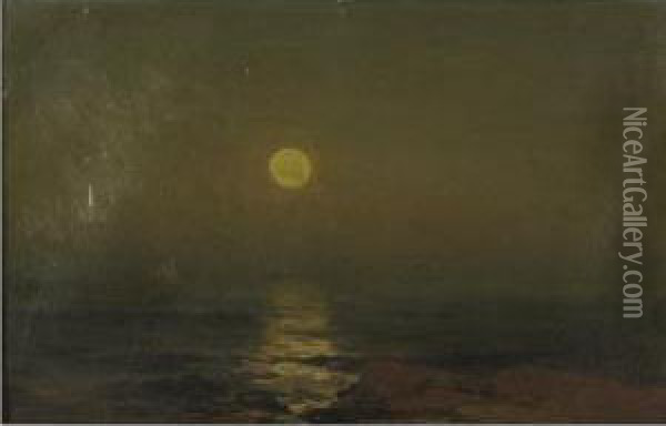 Moonlight Oil Painting - Mauritz F. H. de Haas