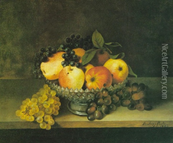 Still Life With Crystal Compote Oil Painting - Rubens Peale