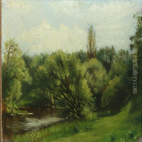 View From The Park Oil Painting - Viggo Johansen