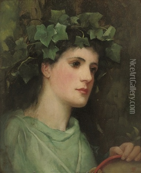 A Bacchante Oil Painting - William M. Spittle