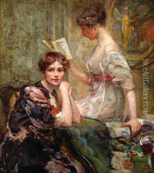 Two Women Oil Painting - Colin Campbell Cooper