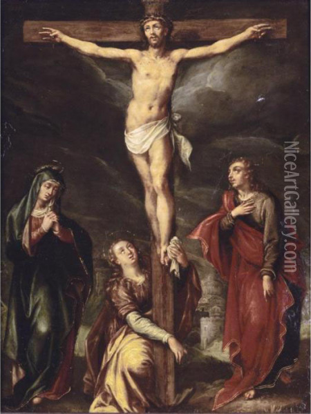The Crucifixion Oil Painting - Maarten de Vos
