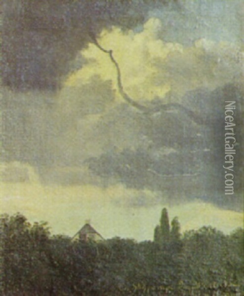 Skypumpe Oil Painting - Otto Didrik Ottesen