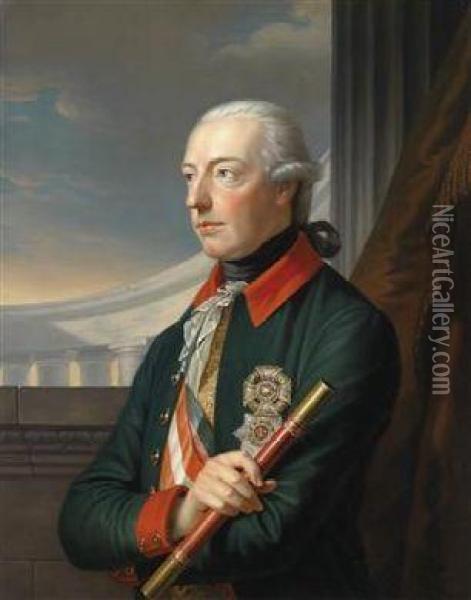 Portrait Of Emperor Joseph Ii Oil Painting - Carl Von Sales