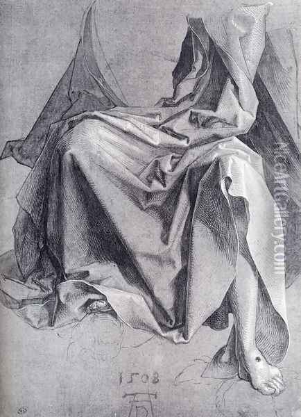 Study Of Drapery 1508 Drawing Oil Painting - Albrecht Durer