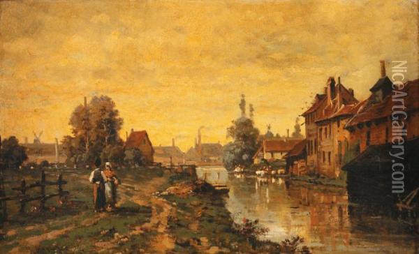 Bords De Riviere Oil Painting - Gustave Mascart