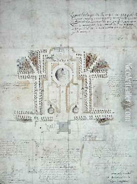 Plan of a house and garden at Greenwich Oil Painting - Andre Le Notre