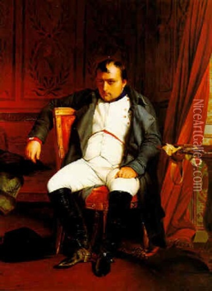 Napoleon At Fontainebleau Oil Painting - Paul Delaroche