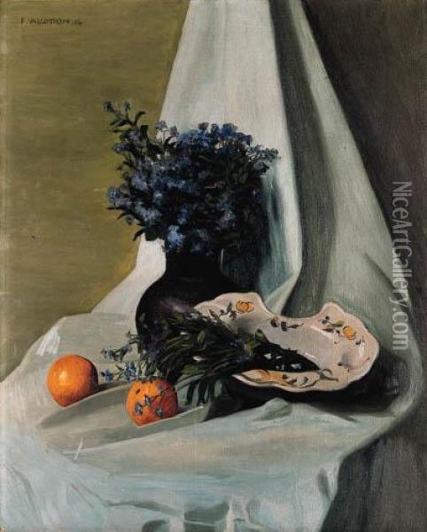 Oranges Et Myosotis Oil Painting - Felix Edouard Vallotton