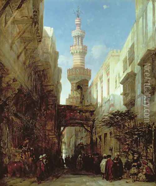 Street in Cairo, 1846 Oil Painting - David Roberts