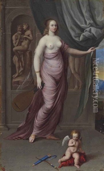 Portrait Allegorique De Femme Oil Painting - Joseph Werner the Younger