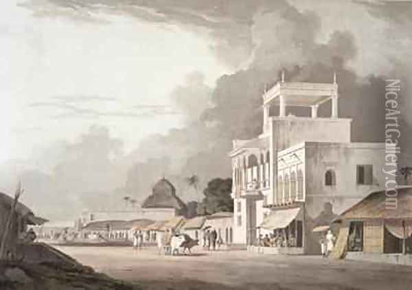View on the Chitpore Road Calcutta Oil Painting - Thomas Daniell