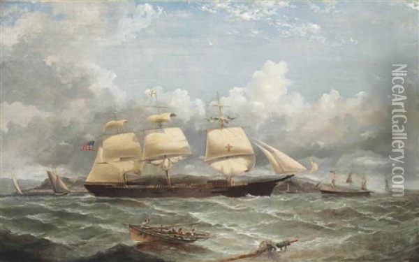 The Packet Ship Dreadnought Of New York Oil Painting - John Wilson Carmichael