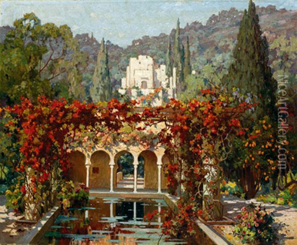 Villa Et Jardin D'alger Oil Painting - Eugene Francois Deshayes