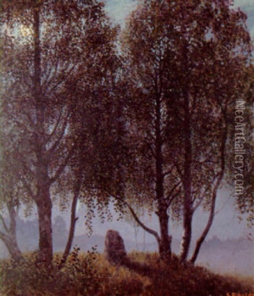 Motiv Fran Engelbrektsholmen, Narke Oil Painting - Gustaf Fjaestad