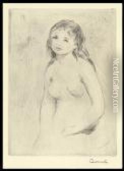 Etude Pour Une Baigneuse. Oil Painting - Pierre Auguste Renoir