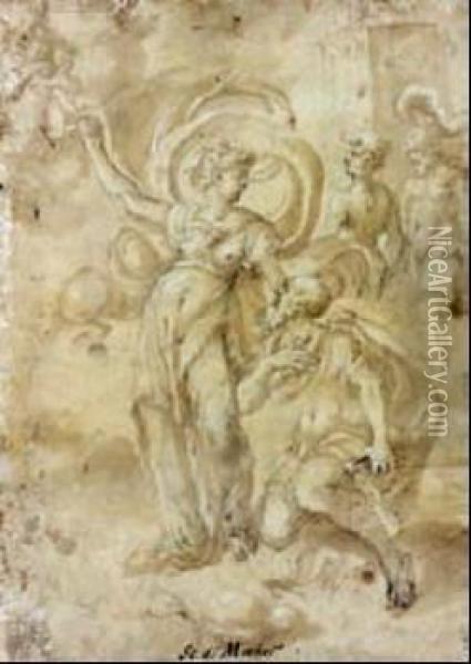 La Sibylle Tiburtine Oil Painting - Girolamo da Carpi