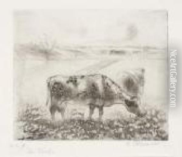 La Vache Oil Painting - Camille Pissarro