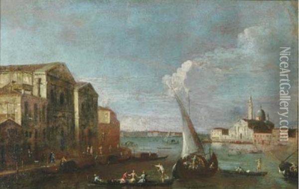 The Giudecca, Venice, Looking Towards The Church Of San Giorgio Maggiore Oil Painting -  Master of the Langmatt Foundation Views